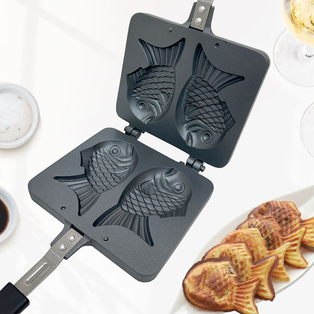 국산 마미스타 인덕션 IH 붕어빵 틀 기계 붕어빵팬 2구 붕어빵만들기 내외장 티타늄코팅