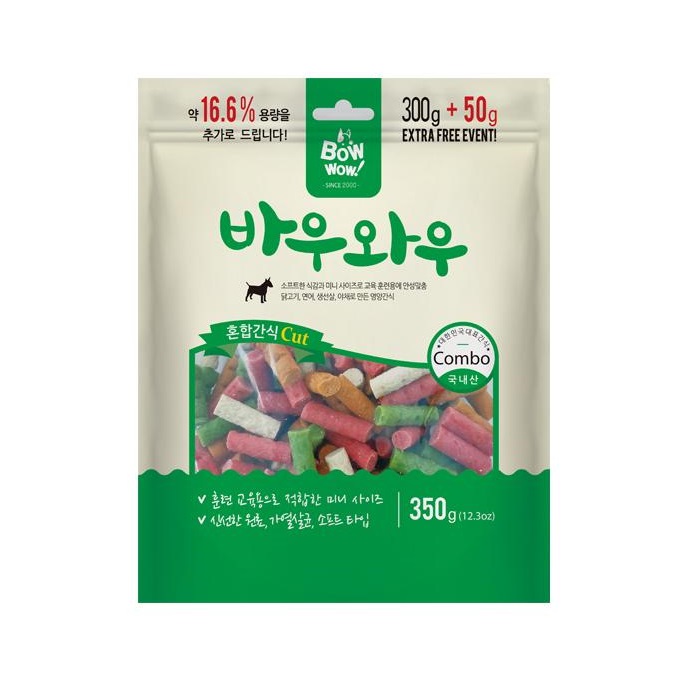 바우와우 혼합 컷 350g 강아지 육포/건조간식 : 슬기로운멍냥