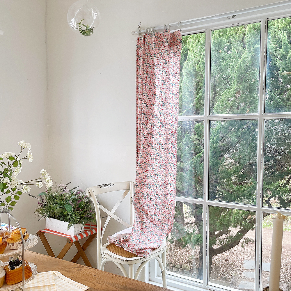 바이아미 더플라워 꽃무늬 빈티지 침실 맞춤 커튼