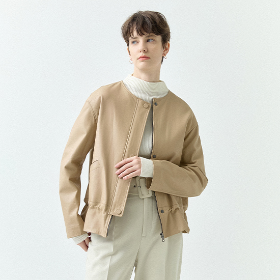 [로보] 블로썸 셔링 레더 재킷 GJK22A119