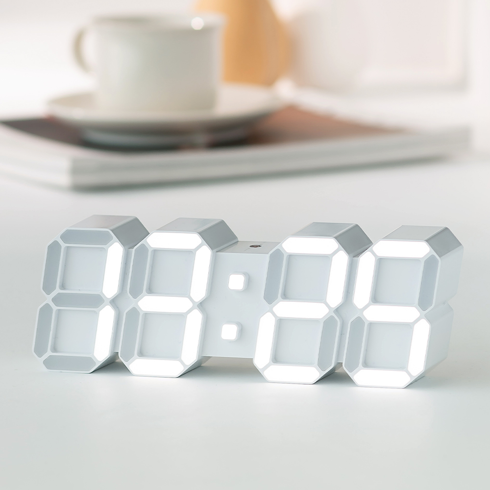 플라이토 3D LED 충전식 무선 인테리어 탁상시계겸 벽시계 19cm - 상세 이미지 2