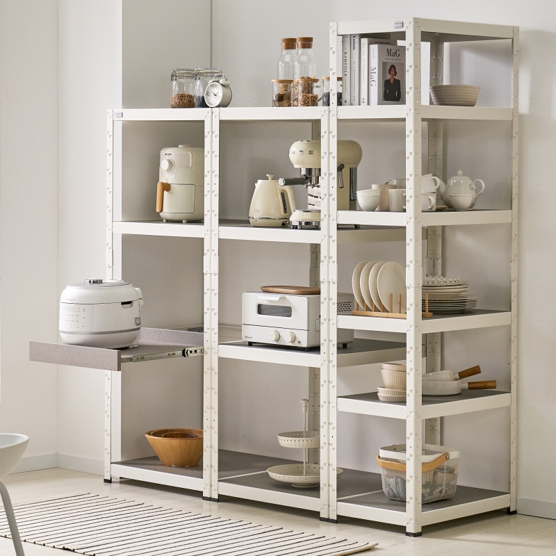 다요시스 철제선반 조립식앵글 베란다 펜트리 무볼트앵글 렉 진열대40030015004단