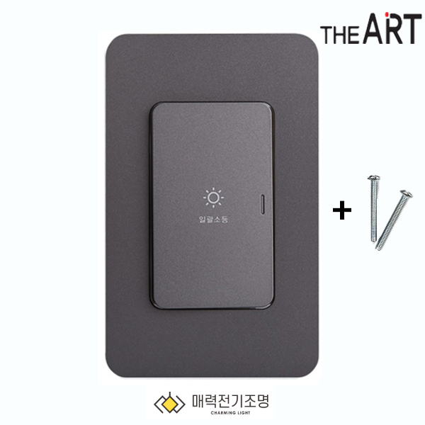 디아트 스위치 일괄소등 전등 전기 커버 교체 다크그레이 - 메인 이미지