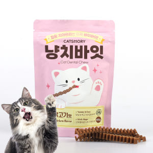 캣츠모리 냥치바잇 고양이껌 양치껌 덴탈껌 치석제거 간식 닭고기, 60g,... 솔직 후기 | 실제 사용자 리뷰 총정리 - 상품 이미지 1
