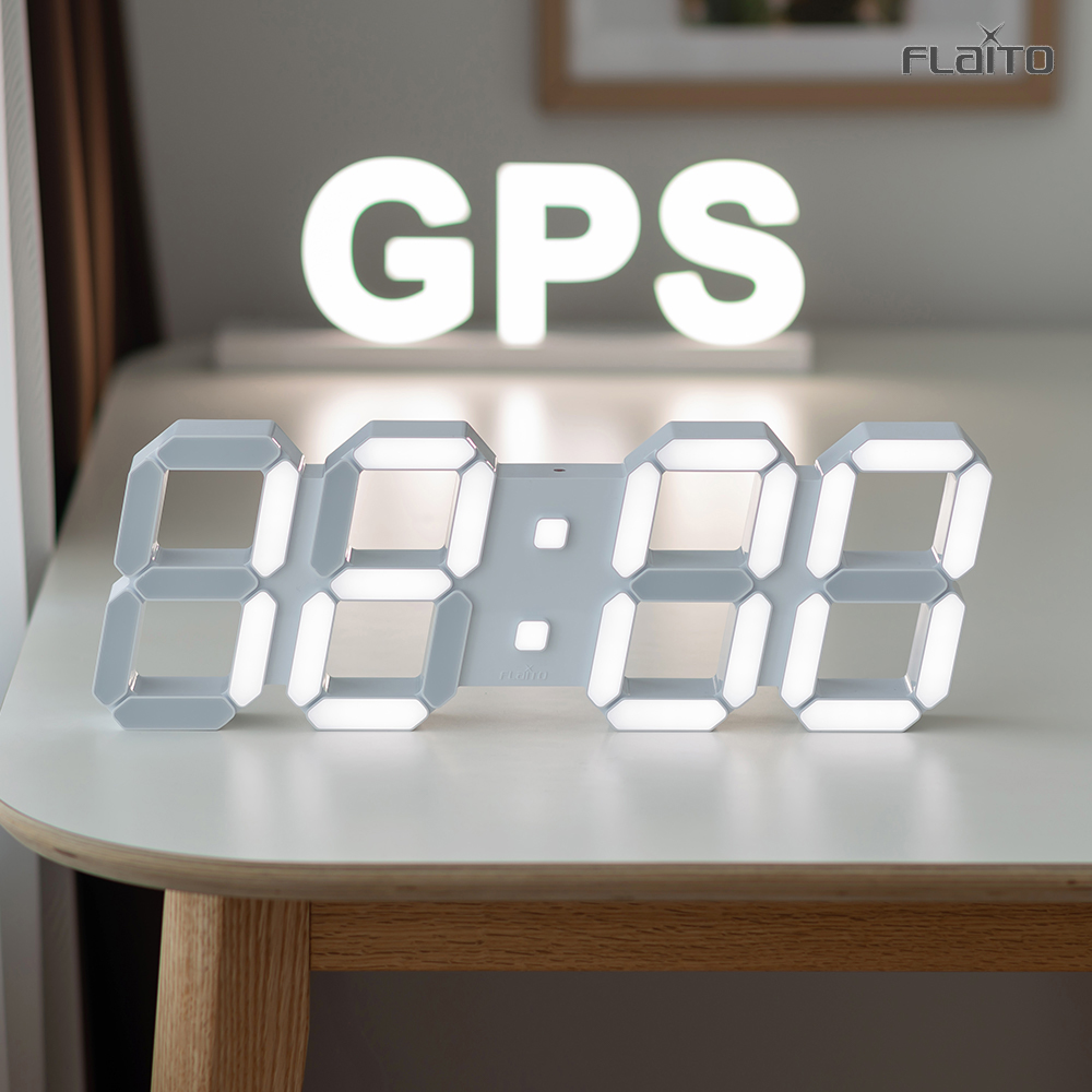 국산 플라이토 위성 GPS 3D LED 대형 숫자 벽걸이 시계 38cm - 메인 이미지
