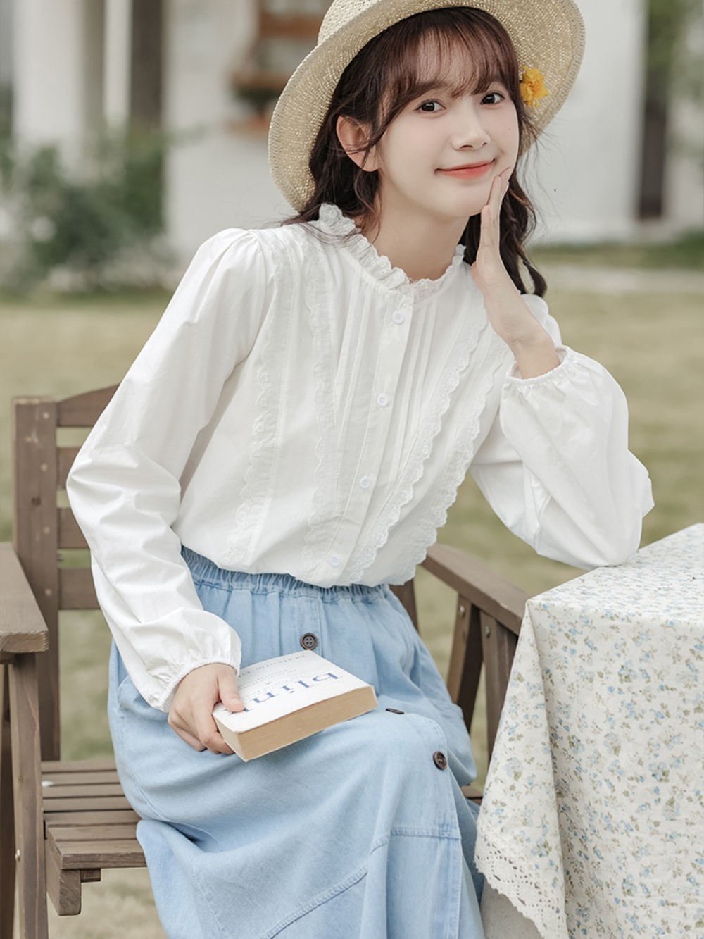 끝내주는해결사 5회 이지아 블라우스 레이스 쉬폰 벌룬 옷 패션 의상 내남편과결혼해줘 송하윤 - 상세 이미지 3