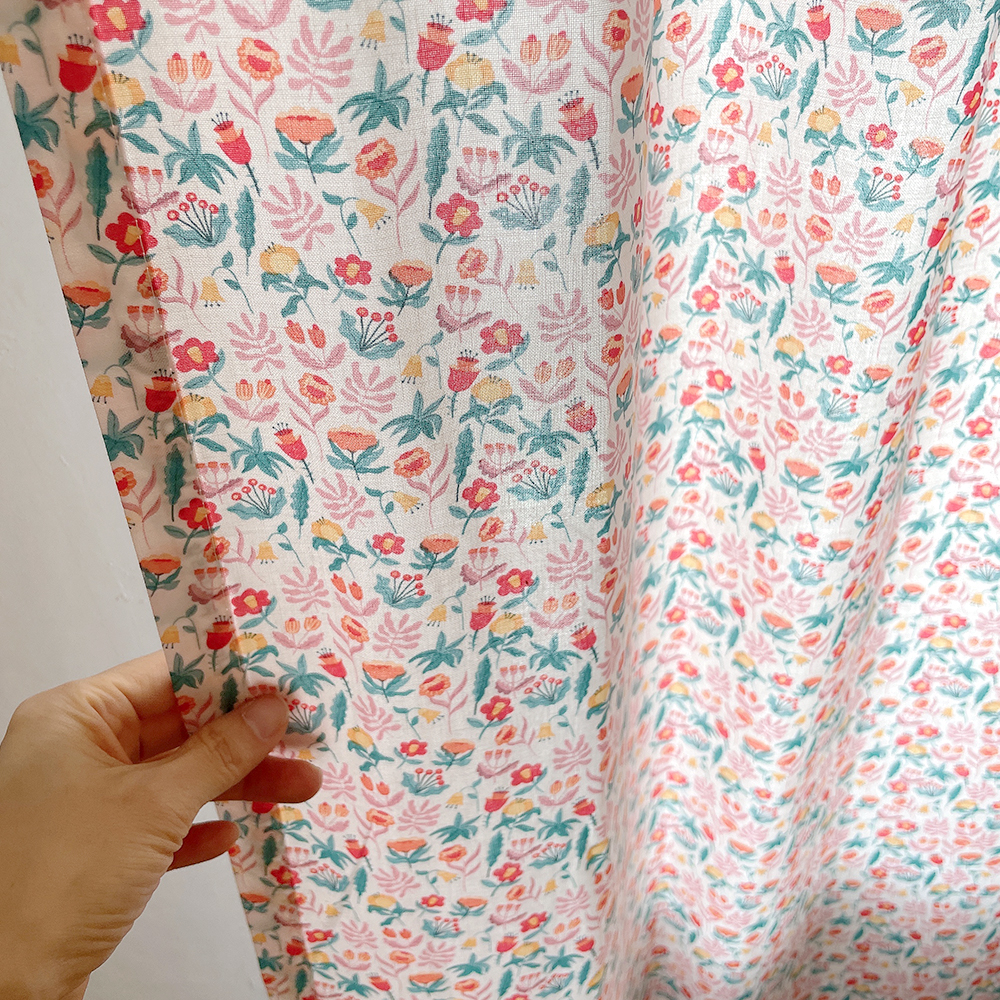 바이아미 더플라워 꽃무늬 빈티지 침실 맞춤 커튼