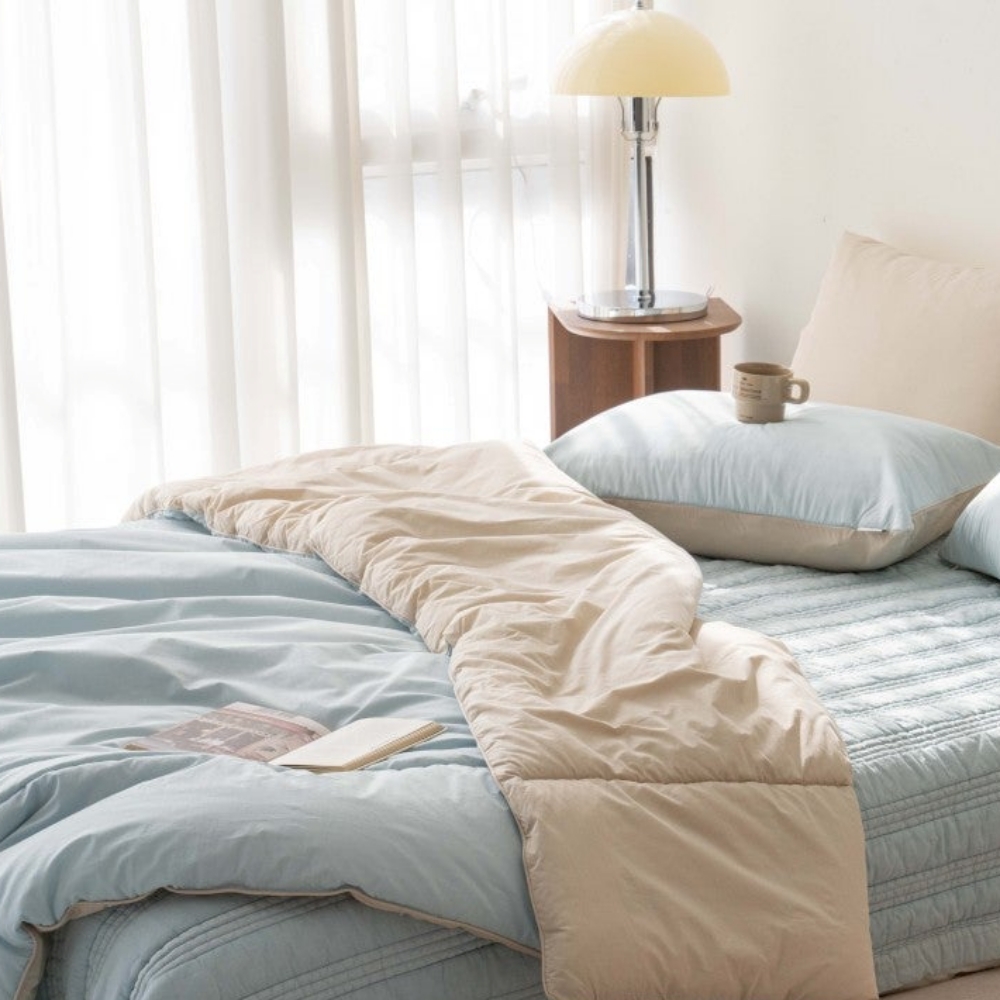 100수 수피마 면 워싱 간절기 사계절 먼지없는 알러지케어 호텔 차렵 부드러운 이불 세트