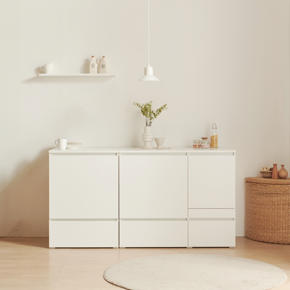 폴키친 광파오븐장 밥솥레일 전자레인지 선반 광파오븐렌지대 오븐장 수납장