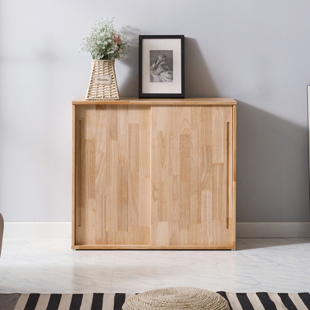 큐브 슬라이드 2단 원목 수납장 - 상세 이미지 5