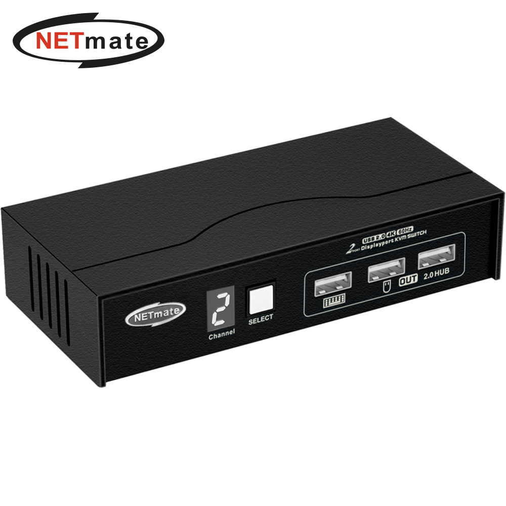 강원전자 넷메이트 4K 60Hz Displayport KVM 2:1 스위치(USB) NM-DK4602P - 메인 이미지
