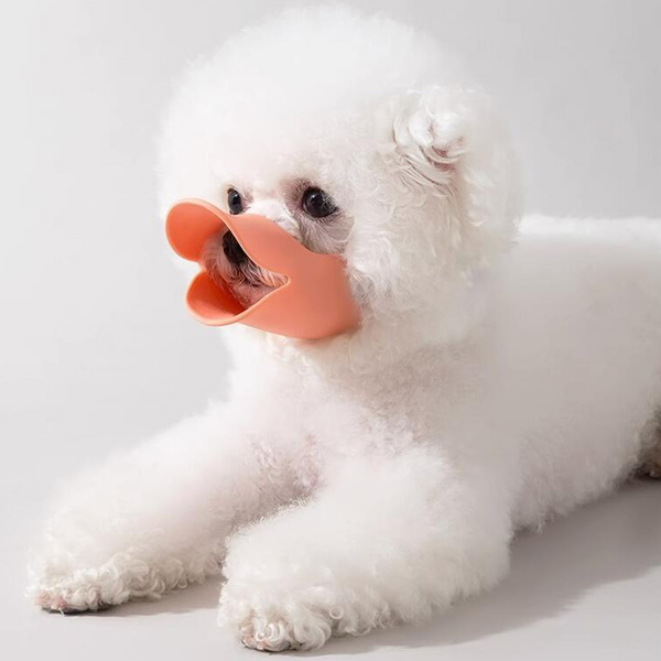 강아지입마개 실리콘오리입마개 소형견부터 대형견까지 핑크M - 상품 이미지