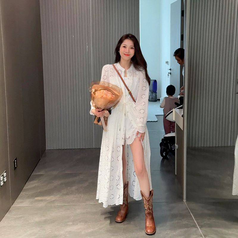 레이어드원피스 레이스원피스 고퀄리티 시스루 프릴 하객룩 a라인 원피스 - 상세 이미지 3
