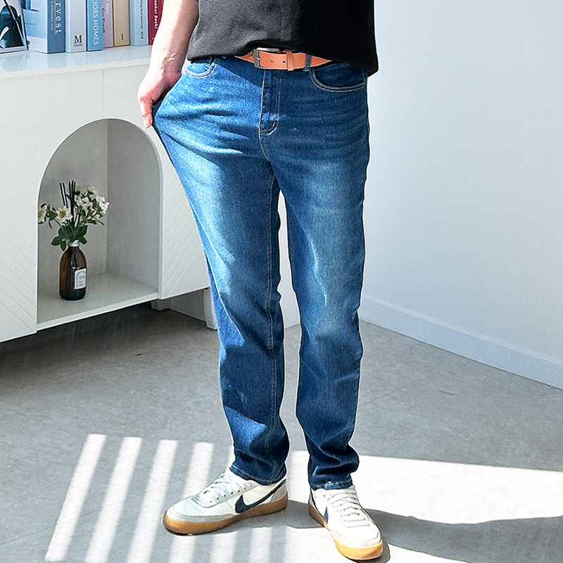 남자청바지 테이퍼드진 스판 데님 빅사이즈 밴딩