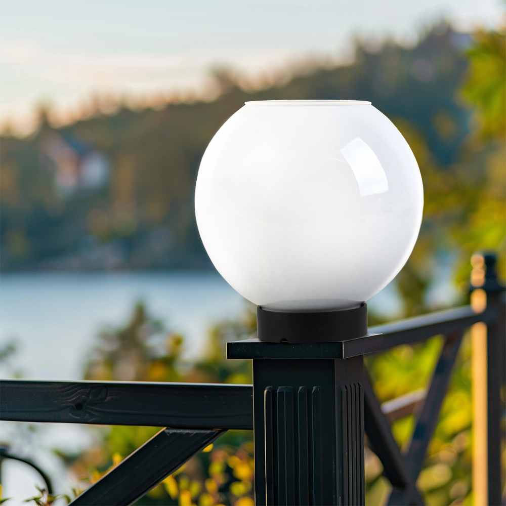 태양광 호박등 구슬 LED 정원등 문주등 경관조명 테라스 난간 클립형 15호 원형데크