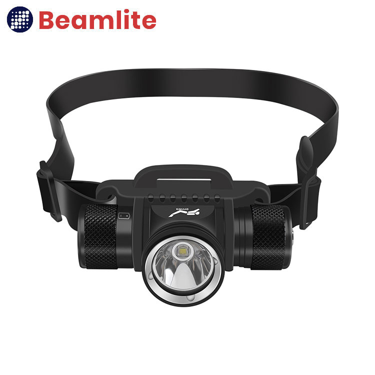 돌핀 D4 수중 헤드랜턴 60m 방수 다이빙 랜턴 스쿠버 해루질 써치 CREE 후레쉬