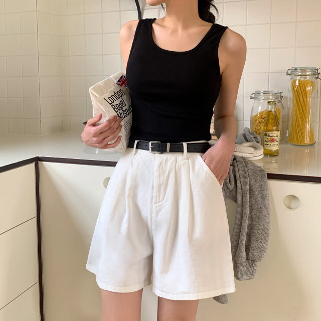 ❤20%쿠폰❤ [MOMENT JOY/국내제작/라운드,스퀘어넥] 카엘리 쫀쫀 베이직 라운드 기본 이너 골지 사계절 민소매 단가라 나시 상세 이미지 30