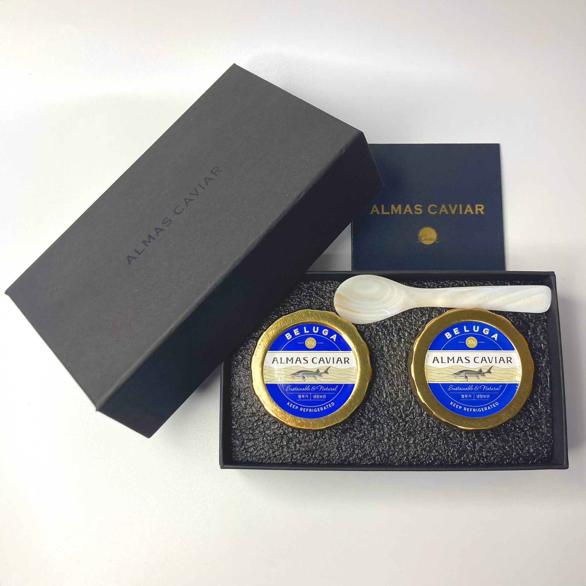 알마스캐비아 철갑상어알 캐비아 캐비어 선물세트 30g X 2개 (자개스푼 포함) - 상세 이미지 3