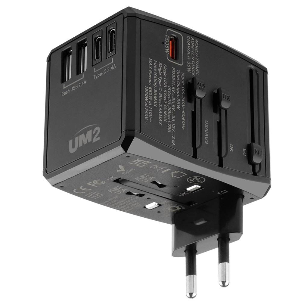 UM2 35W 해외여행용 멀티 어댑터 난연재질 100-250V UMTC-PD35WPPS