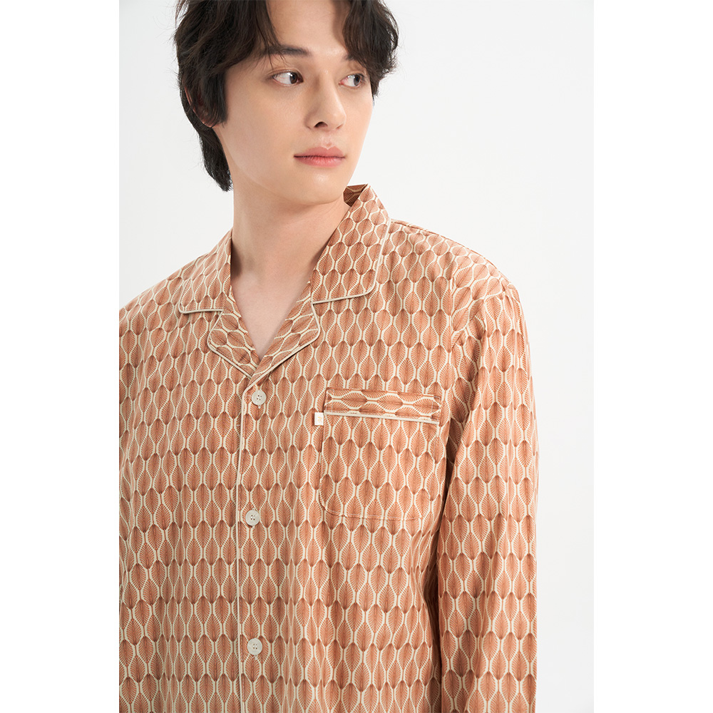 오리엔탈 남성 긴팔 순면 잠옷 홈웨어 파자마 세트 상품 이미지