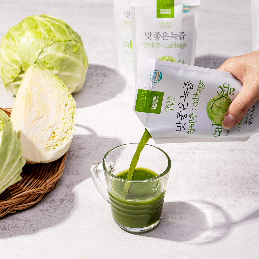 (프로즌프레시) 맛 좋은 녹즙 양배추즙 120ml 착즙 과채주스 30팩