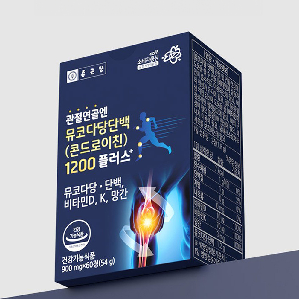 뮤코다당단백 콘드로이친 비타민D 비타민K 망간 영양제 60정 1개월 무릎 관절 연골 건강 - 메인 이미지