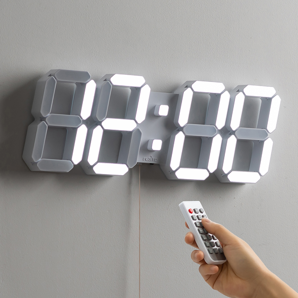 플라이토 와이파이 퓨어 3D 숫자 LED 인테리어 벽시계 38cm - 상세 이미지 2