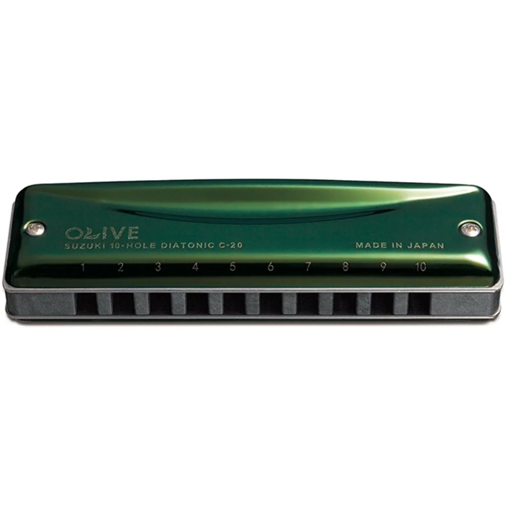 SUZUKI 스즈키 10홀 하모니카 OLIVE C-20 (A-G조) 일본제 - 상품 이미지