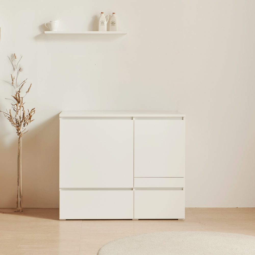 폴키친 광파오븐장 밥솥레일 전자레인지 선반 광파오븐렌지대 오븐장 수납장