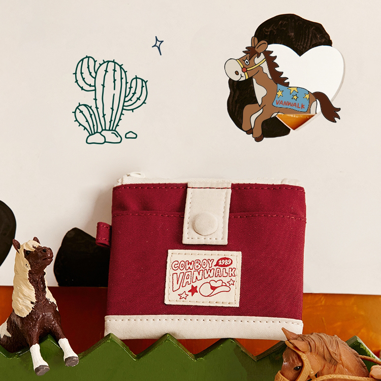 반워크 카우보이 레트로 동전지갑 [레트로 레드] - 상품 이미지