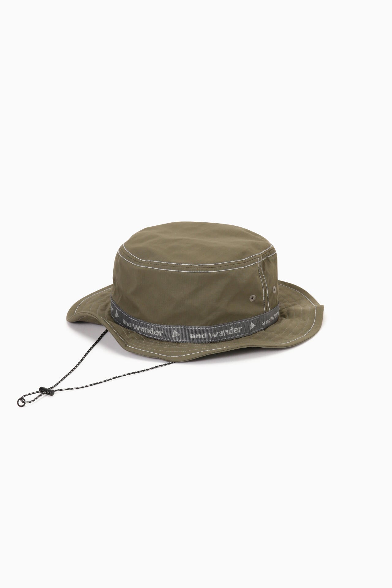 and wander 앤드원더 JQ 테이프 햇 모자 블랙 카키 24SS - 상세 이미지 2
