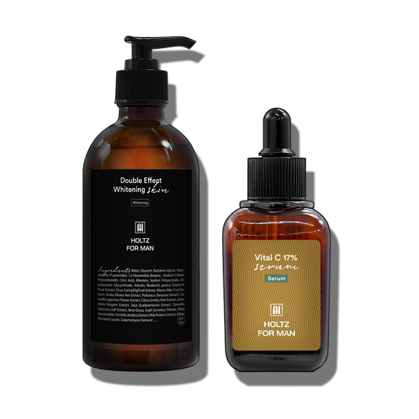 홀츠포맨 남성 남자 미백 스킨 토너 300ml 비타민C 세럼 에센스 60ml 2종 세트 면도 토너 기미 화장품 - 메인 이미지