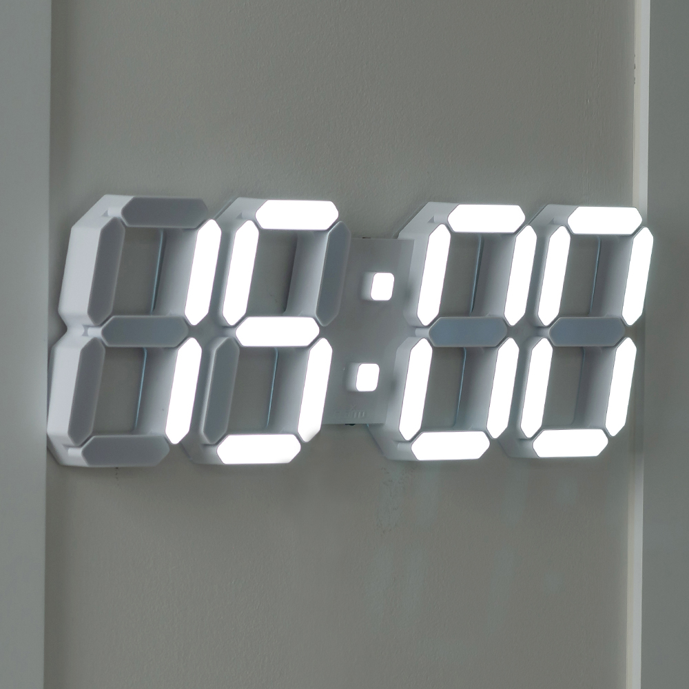 플라이토 와이파이 퓨어 3D 숫자 LED 인테리어 벽시계 38cm - 상세 이미지 4