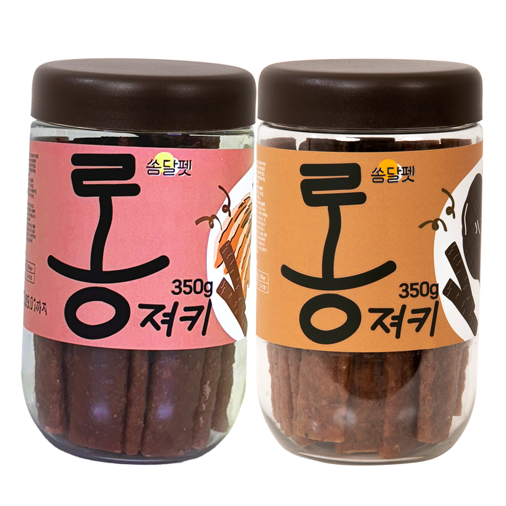 롱 져키 강아지 육포 1+1 소고기 황태 오리고기 간식 700g 쏨달펫 - 상품 이미지