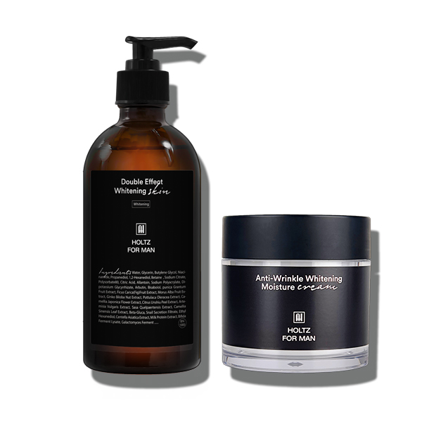 홀츠포맨 남성 남자 미백 스킨 토너 300ml 워터드롭 수분 크림 100g 2종 세트 닦토 주름개선 기능성 화장품 - 상품 이미지