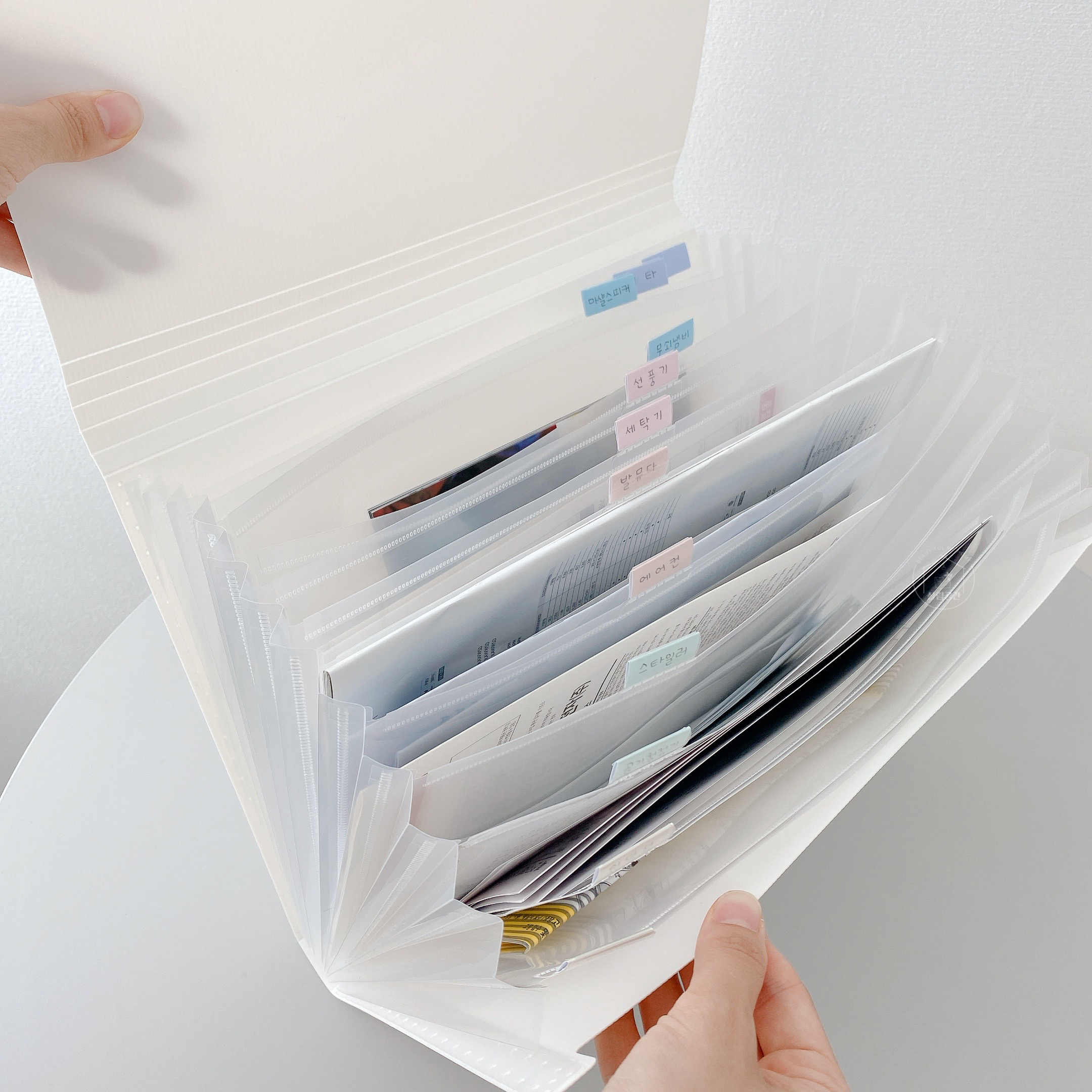 아코디언 파일 서류 악보 정리 보관 살림공간