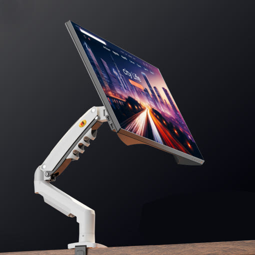 노스바유 NB F80 싱글 모니터암 거치대 화이트 이미지