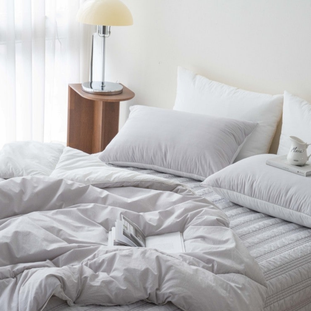 100수 수피마 면 워싱 간절기 사계절 먼지없는 알러지케어 호텔 차렵 부드러운 이불 세트