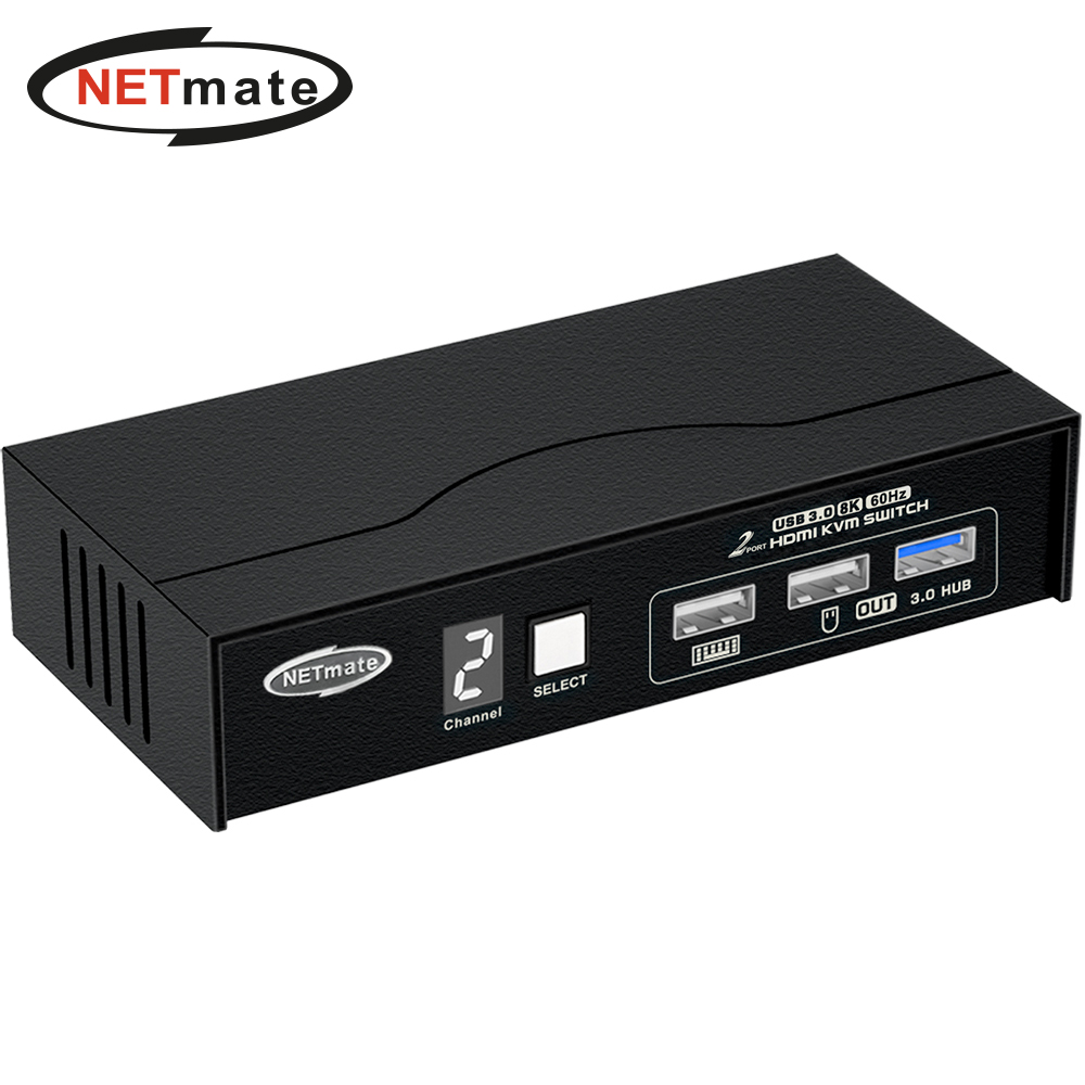 강원전자 넷메이트 8K 60Hz HDMI KVM 2:1 스위치(USB) NM-HK8602P - 메인 이미지