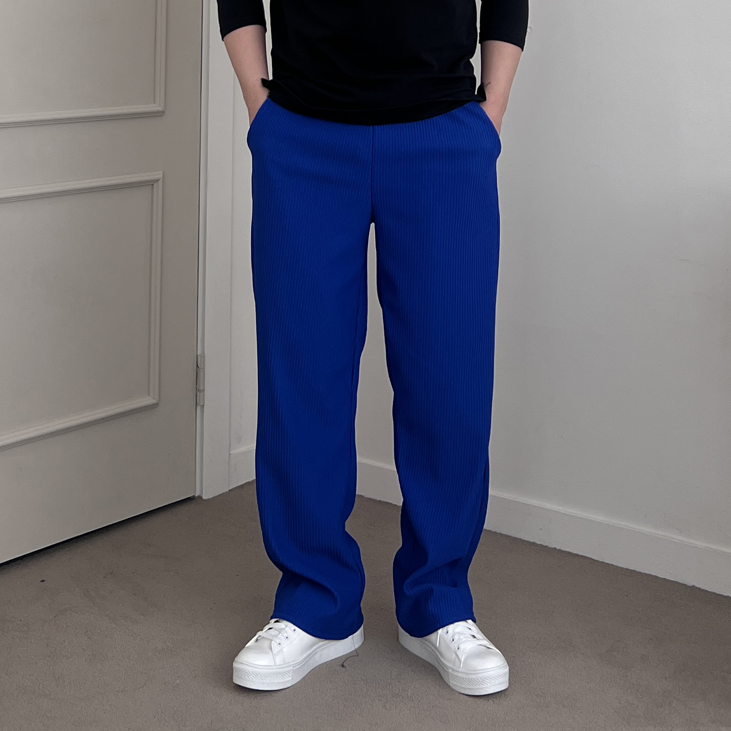 1+1 남자플리츠팬츠 남자와이드팬츠 여름슬랙스 냉장고바지 - 상세 이미지 5