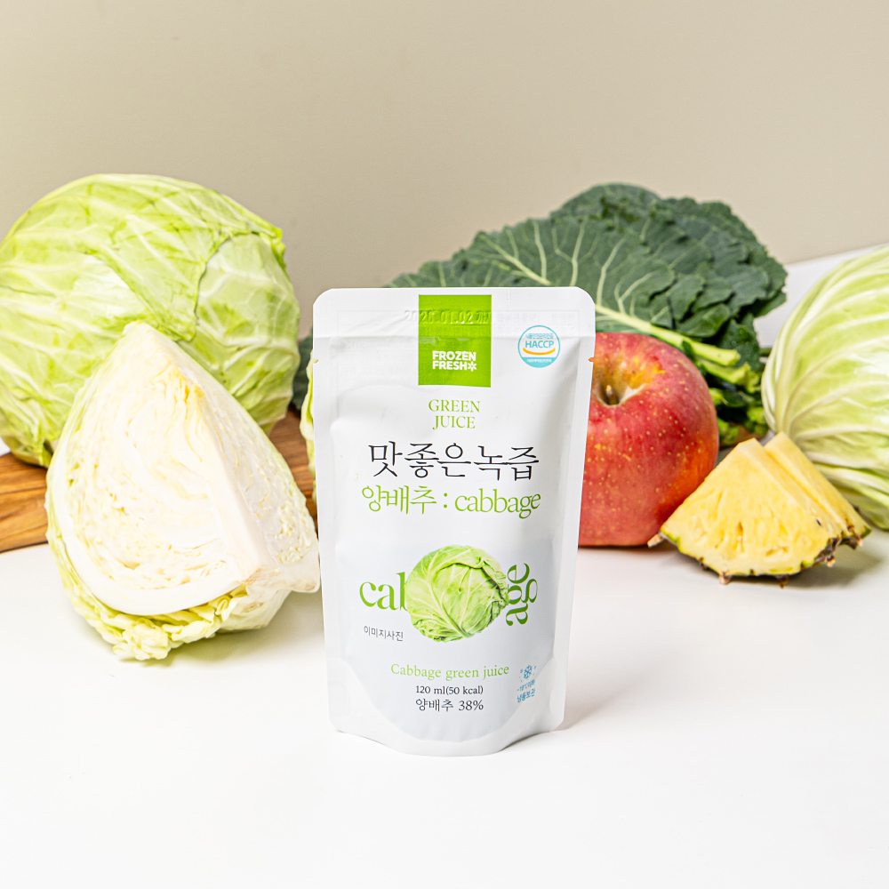 (프로즌프레시) 맛 좋은 녹즙 양배추즙 120ml 착즙 과채주스 40팩