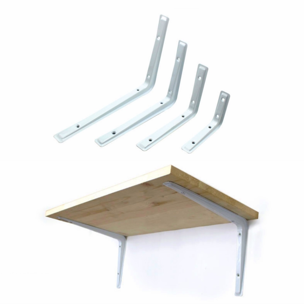 철제선반지지대 가구부속ㄱ자브라켓 흰색벽걸이선반브라켓 155x220mm 190x270mm 2p 대 - 상품 이미지