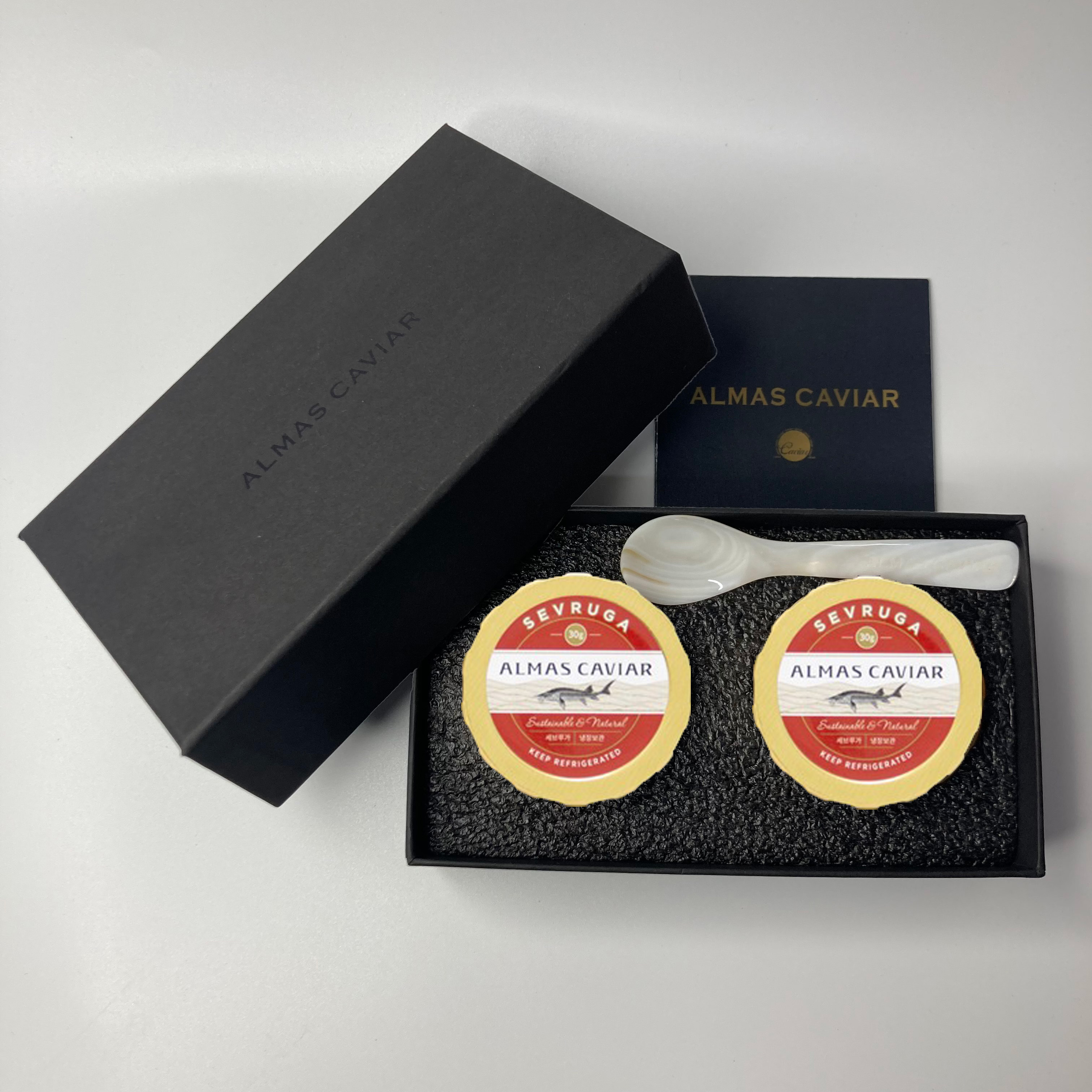 알마스캐비아 철갑상어알 캐비아 캐비어 선물세트 30g X 2개 (자개스푼 포함) - 상세 이미지 2