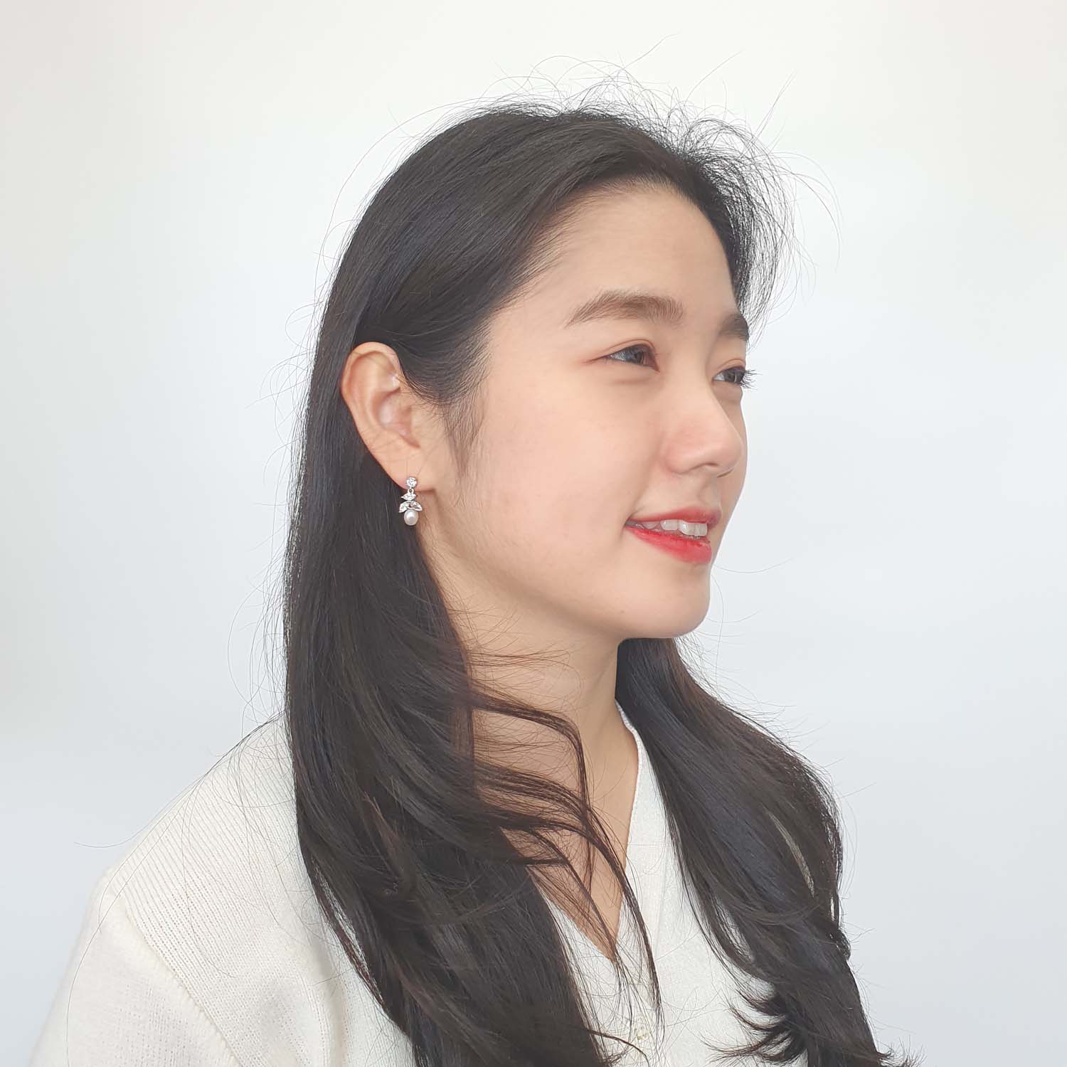 야랑쥬얼리 천연 담수진주 Oval 큐빅 Drop 귀걸이 이미지 8