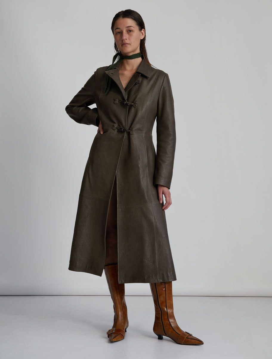 팔로마울 NOLAN 소프트 가죽 재킷 PX0003 KHAKI