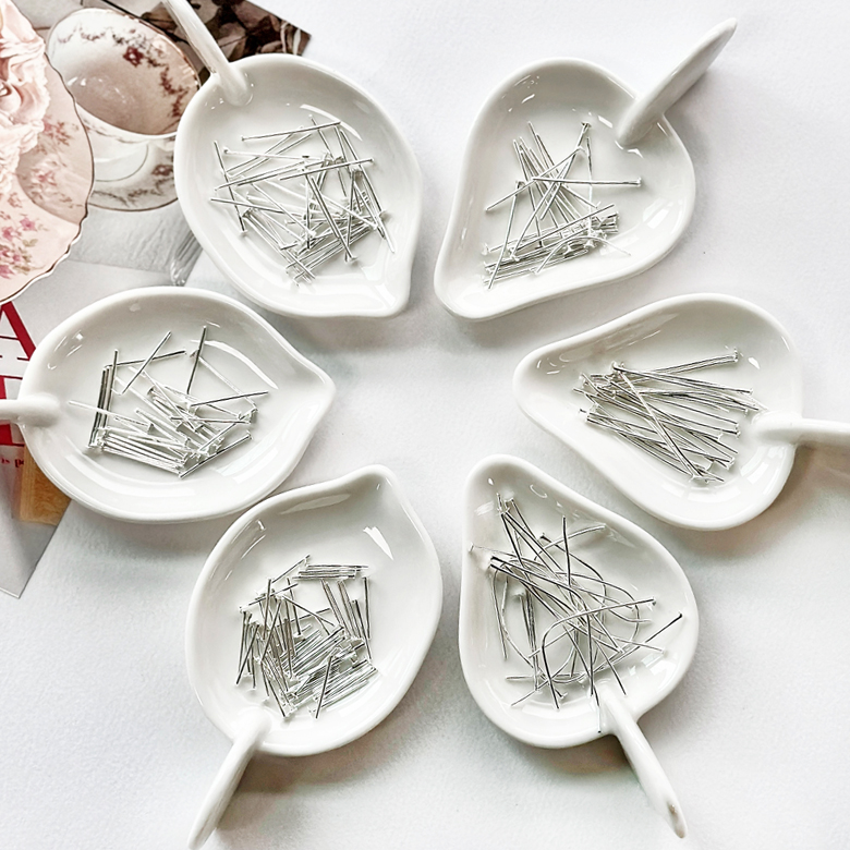 (DIY) 화이트실버 T자핀 T핀 비즈공예 부자재 (약200개) - 상품 이미지