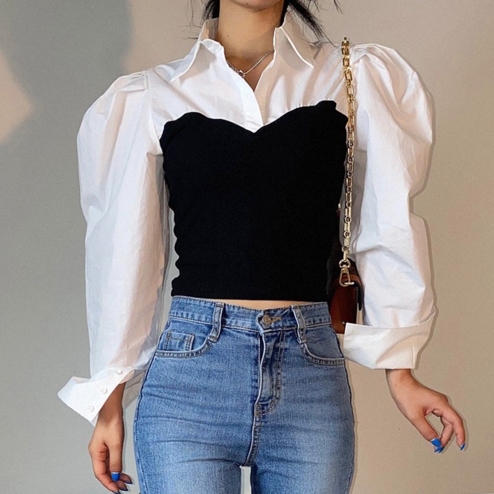 원더풀월드 7화 임세미 카라 배색 셔츠 우아한 슬리브 옷 패션 의상 원더풀월드 김남주 - 상세 이미지 5