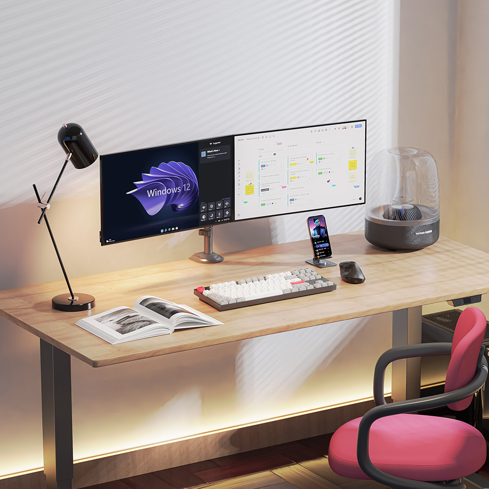 노스바유 NB H180 듀얼 폴타입 모니터암 거치대