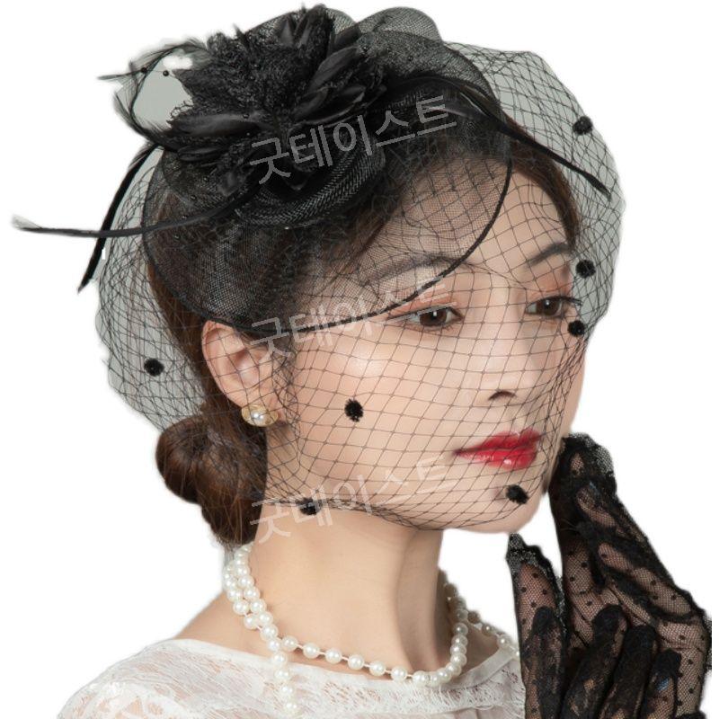 귀족베일모자 망사 빈티지 경성 여성 웨딩포토 영국귀족 개화기 모자 영화촬영 연극무대 - 상세 이미지 5