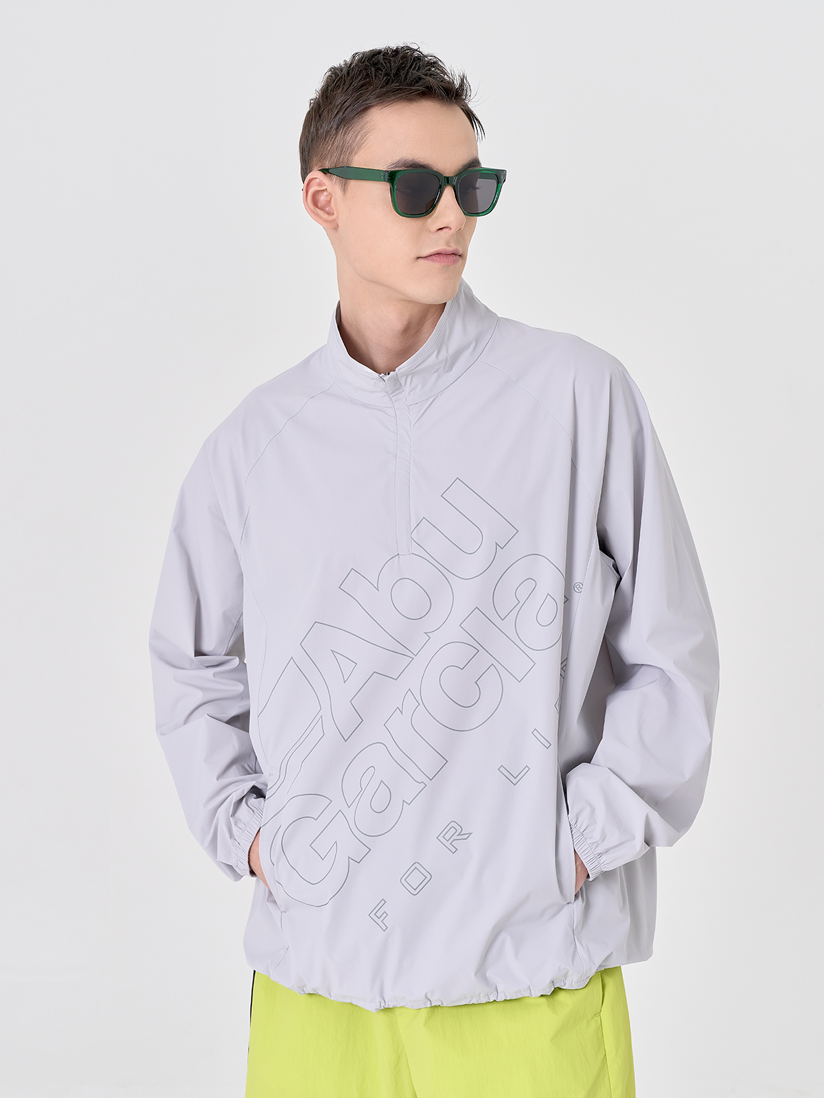 아부가르시아 스트레치 냉감 우븐 맨투맨 쿨 티셔츠 LIGHT GREY 제품 이미지